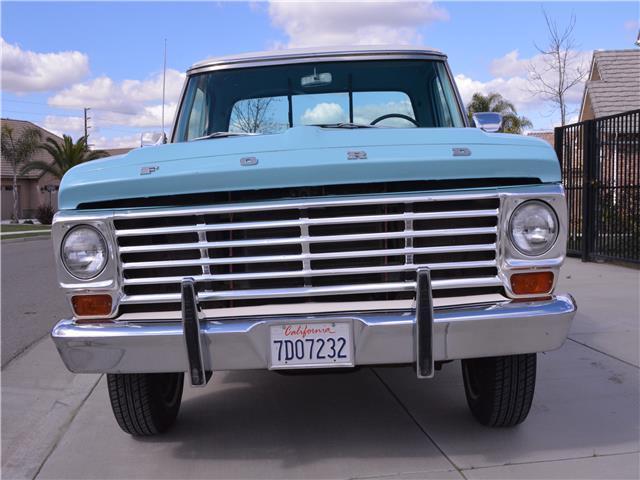 1967 ford f100 ranger 43,544 miles blue and white truck 352 cid 208 hp manual