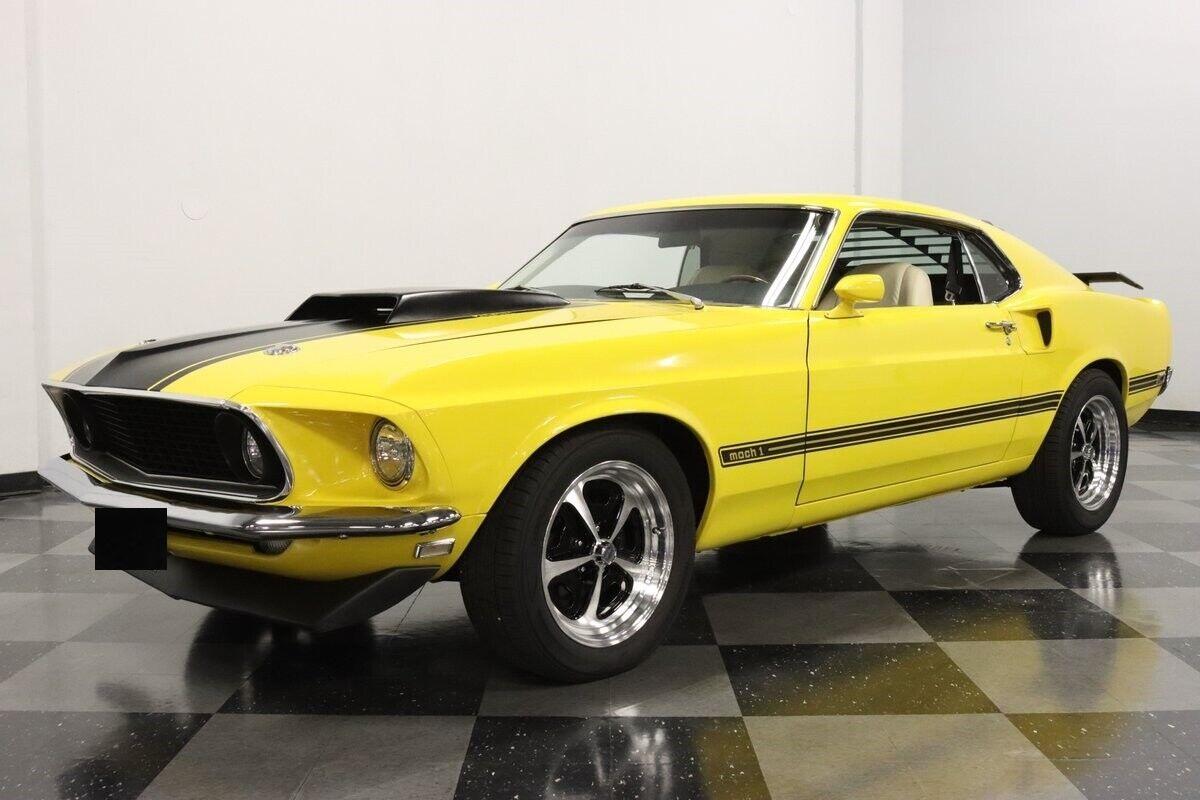 1969 ford mustang mach 1 restomod 408 stroker screaming yellow