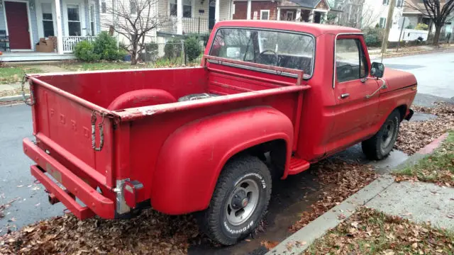1977 ford f100 red/red flareside