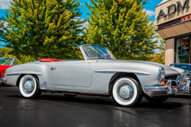 1959 mercedes-benz 190sl silver/red leather convertible