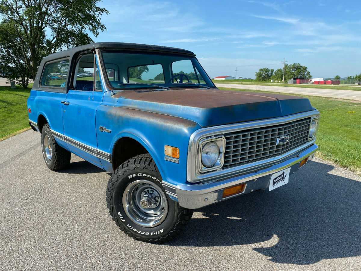 1972 chevrolet blazer k5 4x4 - 350 v8, automatic, ac, 1 owner, blue ext and int