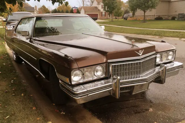 1973 cadillac deville beautiful brown 4-door 7.7l low reserve must sell!