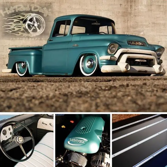 slammed hot rat street rod patina shop truck air ride apache 3100 47 53 bagged