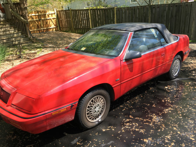 1992 lebaron red convertible only 28,000 miles