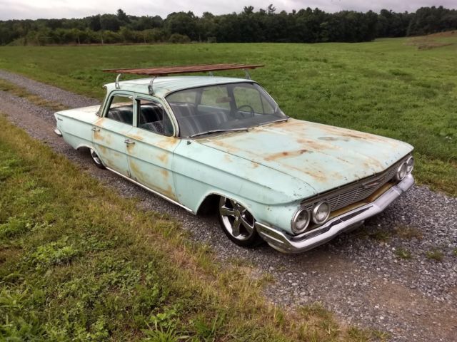 1961 chevy impala biscayne. rat rod. hot rod. patina. bagged. air ride