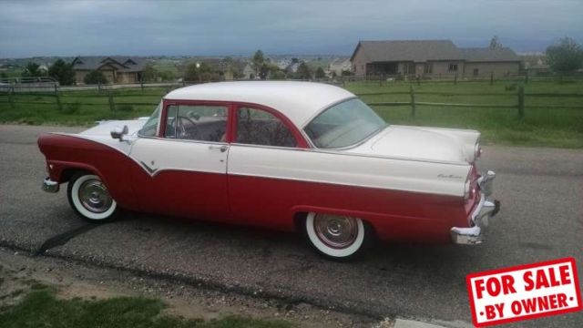 1955 ford fairlane club sedan 292 gasoline motor 3-speed restored new tires co