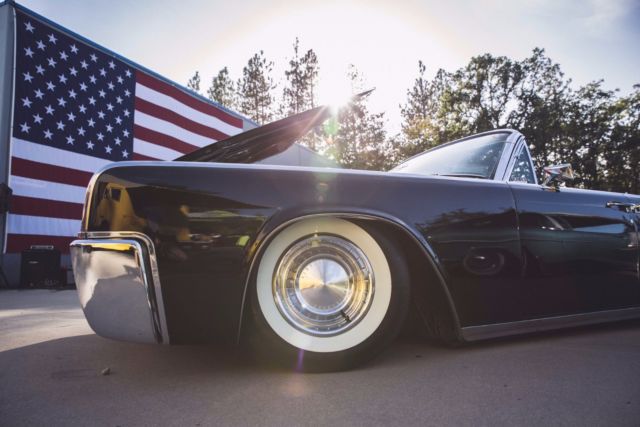 amazing 1962 lincoln continental suicide 4-door convertible. triple black!