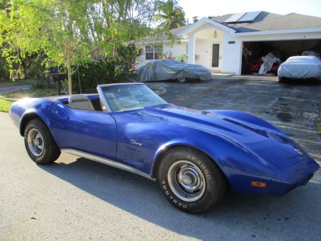 1974 corvette convertible, $1 no reserve, 4-spd, 2 tops, #'s matching