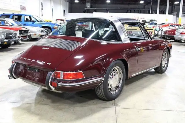 1969 porsche 911 targa 79165 miles burgundy coupe 2.2 liter i6 5 speed manual