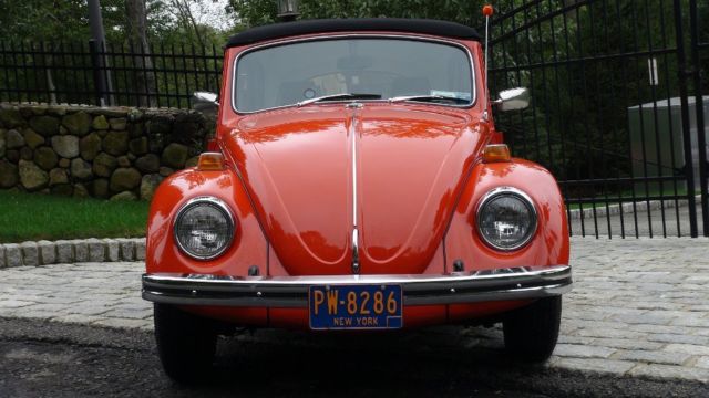 classic vw bug 1970 clementine orange beetle convertible 1600sp numbers match