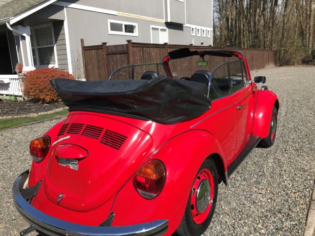 1973 volkswagen beetle convertible 4 spd manual red coupe in like new condition