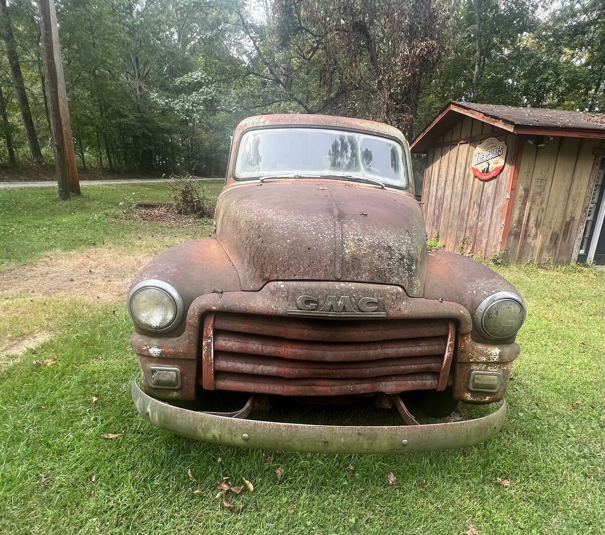 1954 gmc 100 pickup orange rwd manual