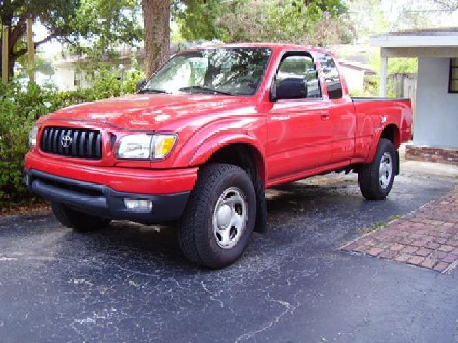 2002 toyota tacoma prerunner sr5 only 56,000 miles 4cyl/auto ext cab red in valrico, fl