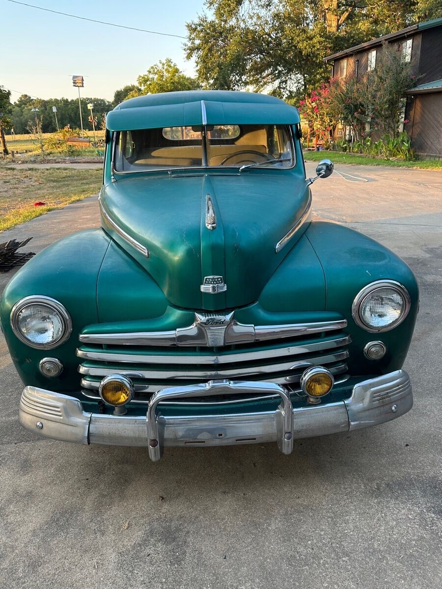 1947 ford super deluxe coupe green rwd manual