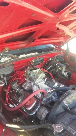 rare 427 engine--1990 1/2 ton chevy silverado cherry red step side pickup truck