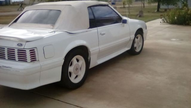 1989 ford mustang gt triple white convertable no reserve