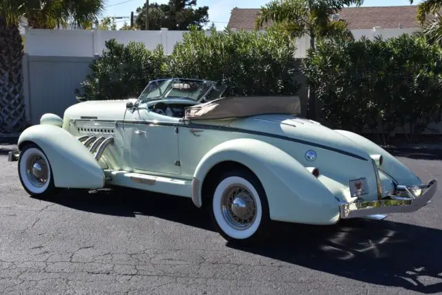 1935 auburn boattail speedster 0 mint green convertible 305 c.i. v8 automatic