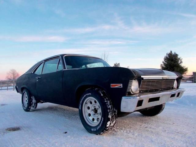 1972 chevrolet nova black coupe v8 5.7l, automatic 3-speed, ps, pdb, ac enabled