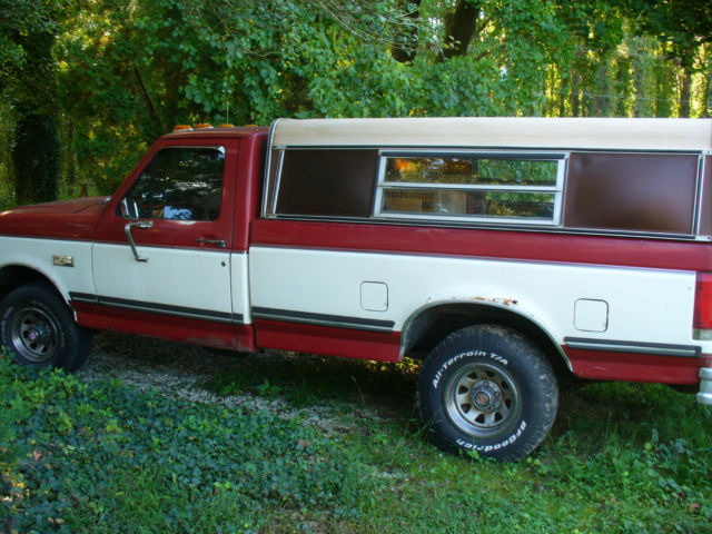 1989 ford f-150 xlt lariat 4wd & cap rusted frame runs no a/c 147k auto