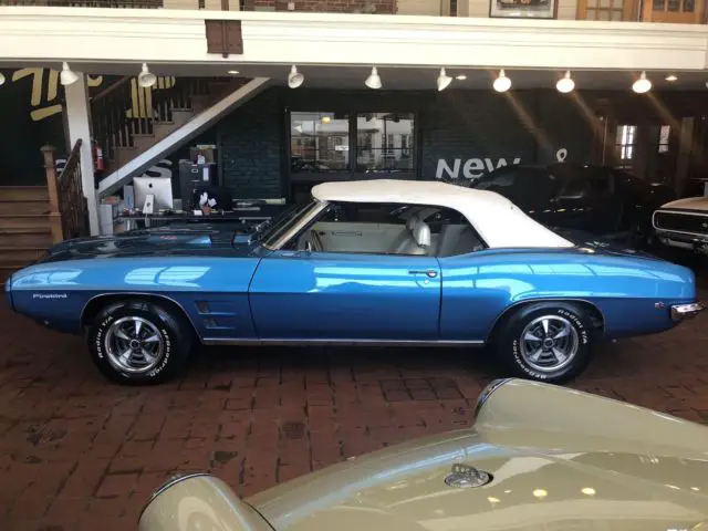 1969 pontiac firebird 78254 miles blue convertible 396 cid manual