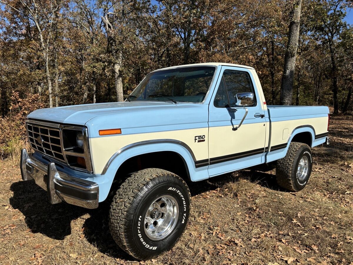 1986 ford f-150 pickup blue xlt lariat