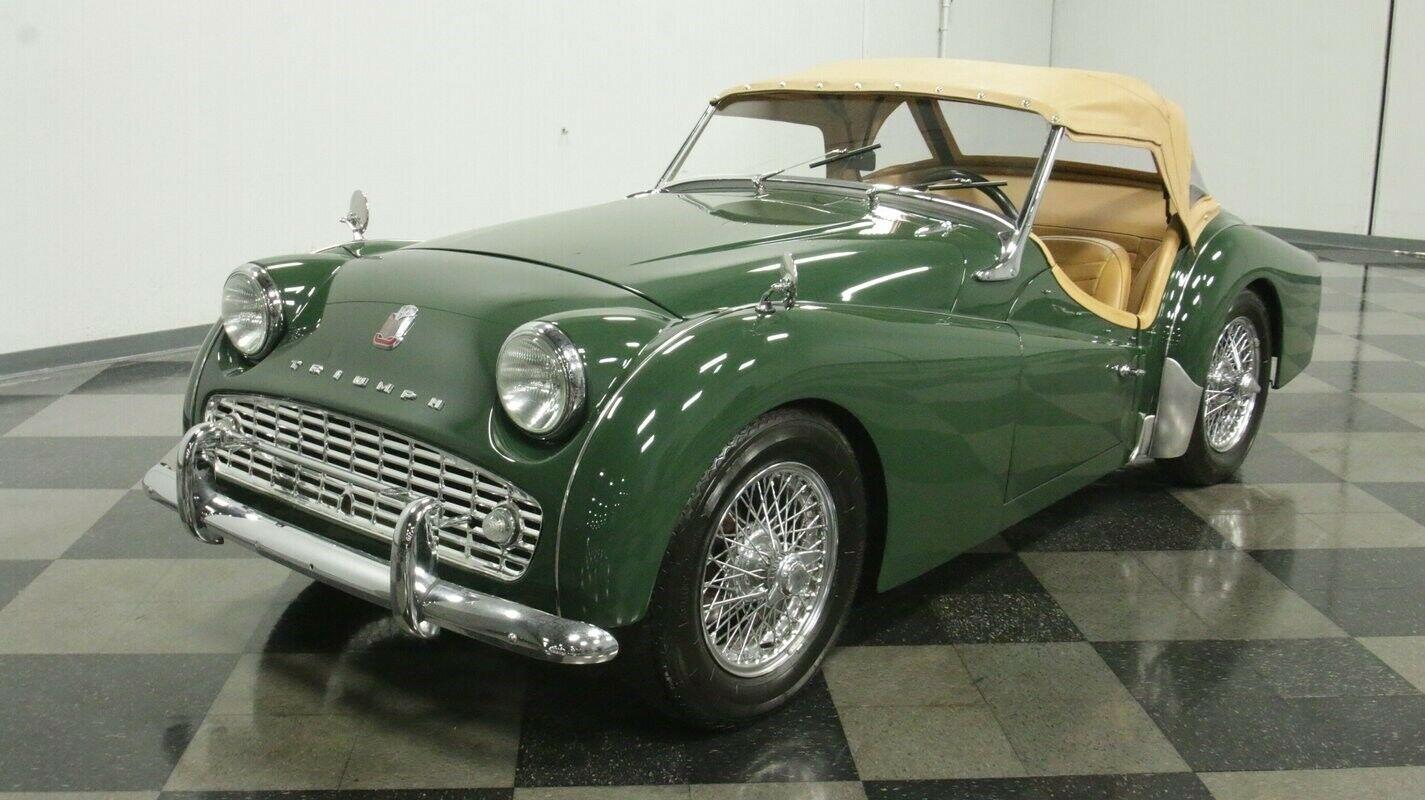 1959 triumph tr3a british 2138cc motor british green 4 speed manual