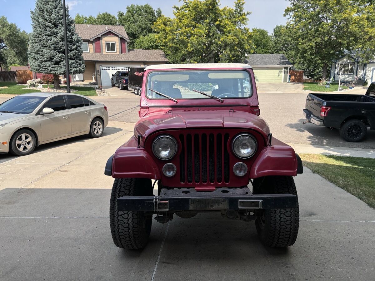 1980 jeep cj-7 suv red renegade