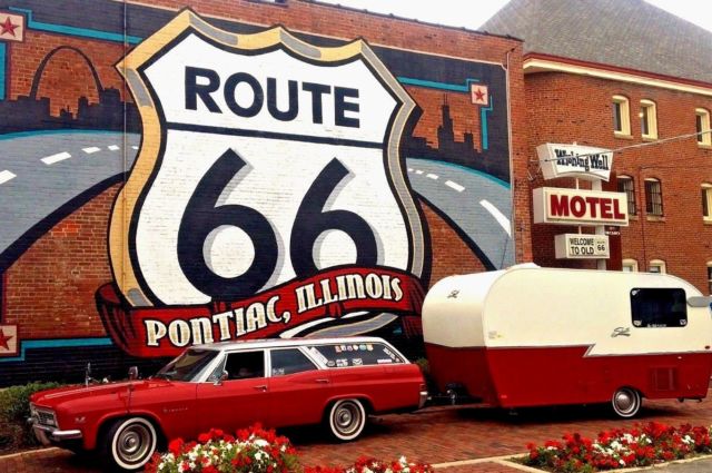 1966 chevrolet impala station wagon big block 396 & shasta trailer canned ham