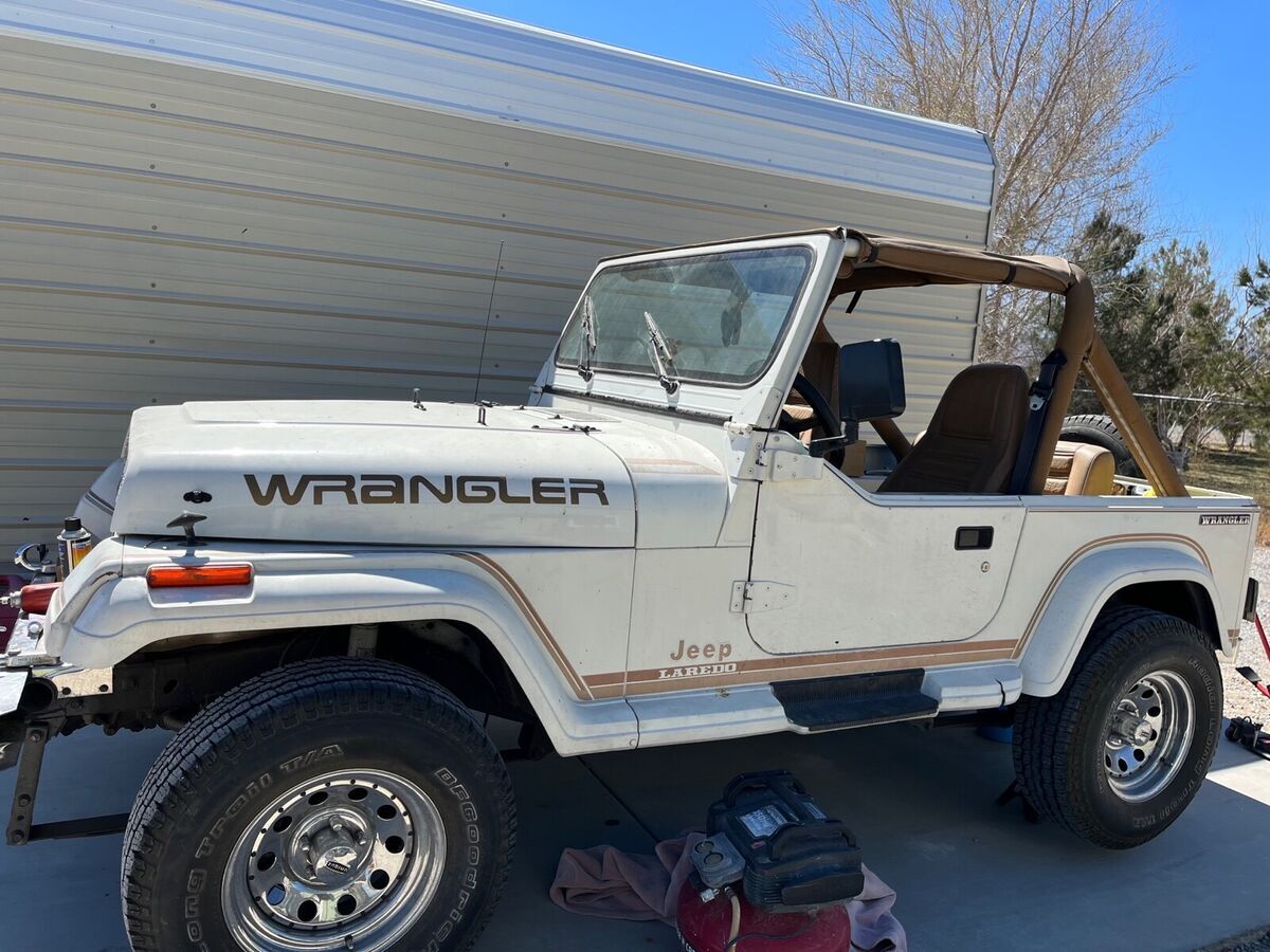 1987 jeep wrangler suv white 4wd automatic laredo