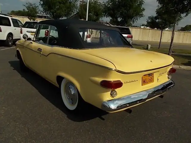 1960 studebaker lark viii convertible 2dr 5-passenger 0 miles yellow w/black top