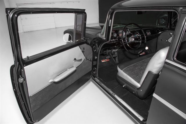 1957 chevrolet 210 sinister black 327 4-speed street racer sedan