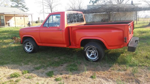 classic red ford short box stepside