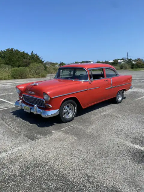 1955 chevrolet bel air coupe red chrome