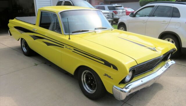 1965 ford ranchero v-8 automatic - lemon yellow - a real rare beauty !!