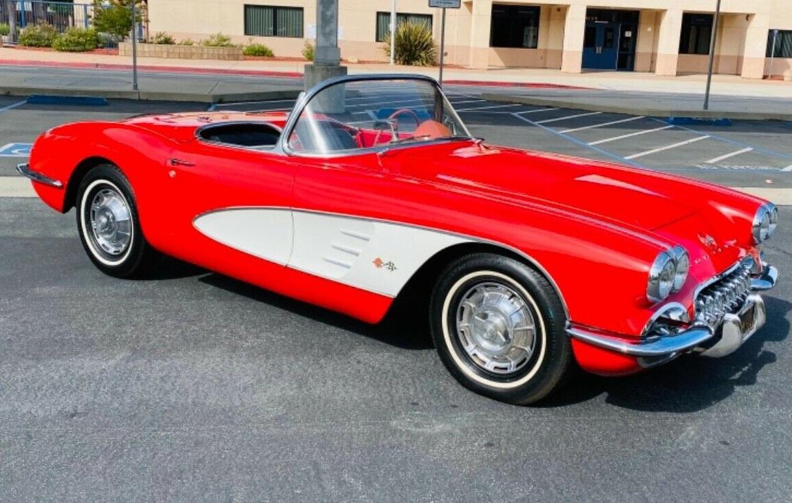 1958 chevrolet corvette sport convertible 283 v8 4bbl 230 hp engine