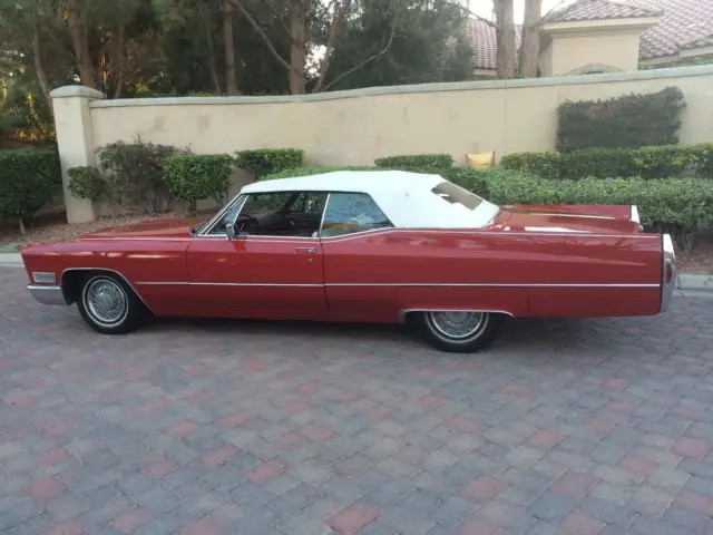 rare classic red w white convertible, tilt & telescopic