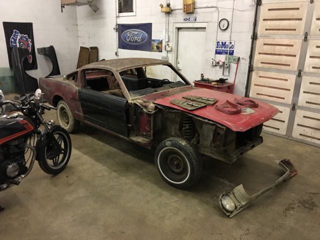 1965 ford mustang acode fastback 289 4 speed rangoon red + parts + sheetmetal