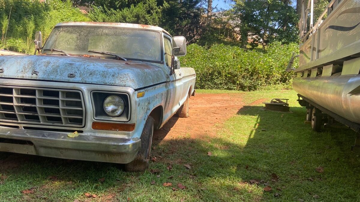1978 ford f100 pickup blue rwd manual