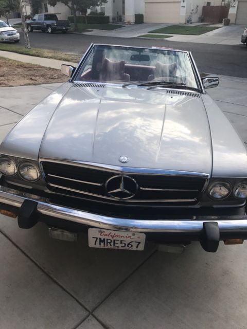 1976 mercedes-benz 450 sl 97k original miles must see silver and red interior nr