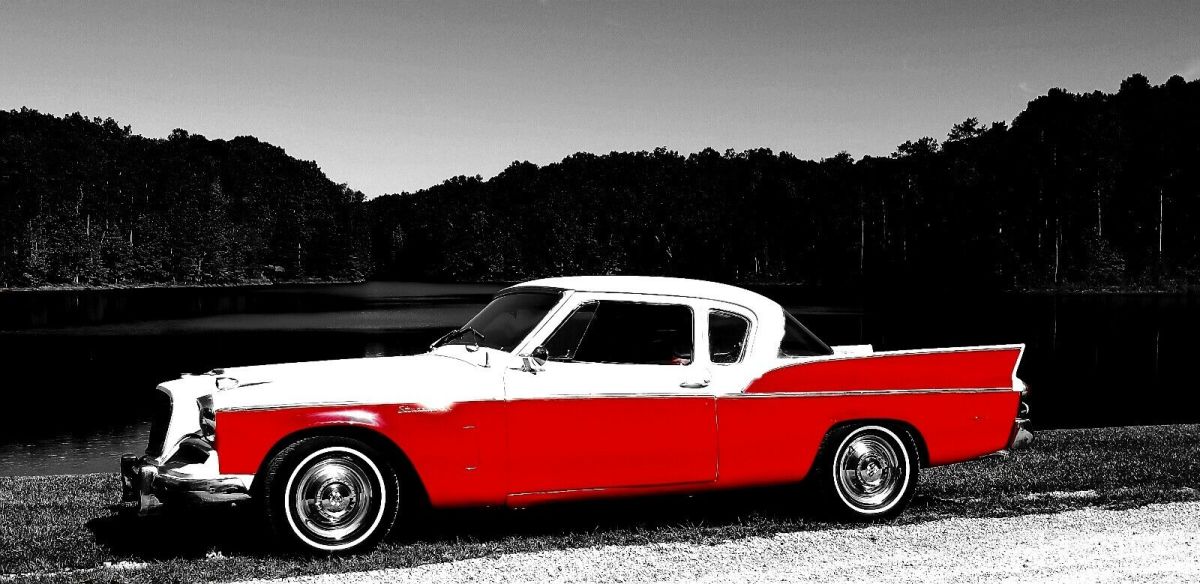 1957 studebaker silver hawk sportscar red rwd automatic