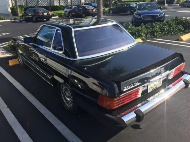 mercedes 380sl black convertible w/ hardtop. 48,721 original miles