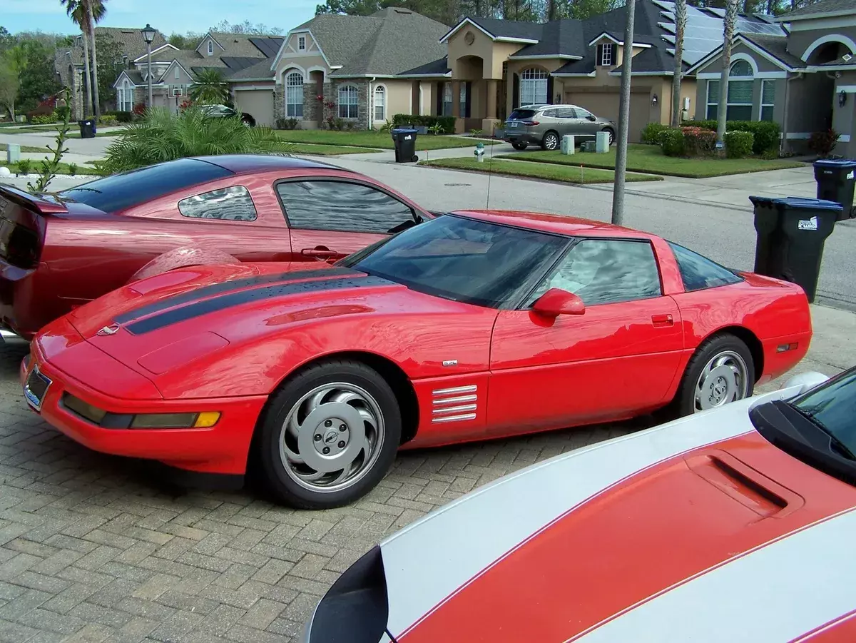 1994 corvette c4 red auto 65,000 miles auto targa top gray leather