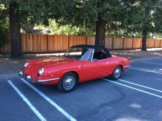 1969 fiat sport 850 spider red convertible