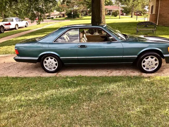 1989 mercedes benz 560sec 2 owner 89k miles blue green rare!