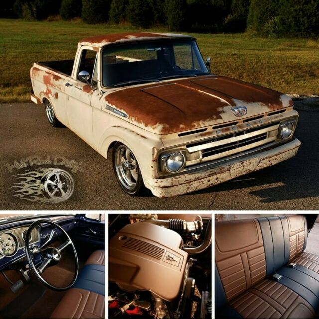 slammed patina unibody ford f100 hot rat street rod 4.6 crownvic restomod air ac