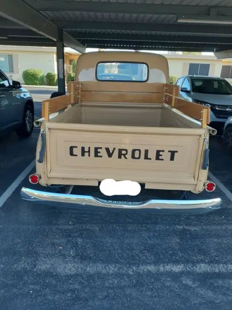1955 chevrolet 3100 pickup yellow rwd manual short bed