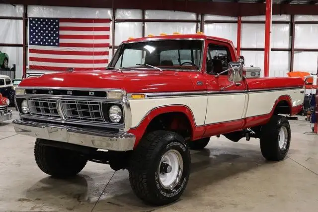 1976 ford f250 68343 miles red pickup truck 460ci v8 manual