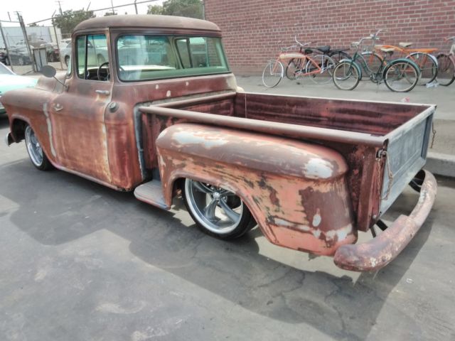 1957 chevrolet custom big window cab truck shortbed ratrod patina 1956 1955 1958