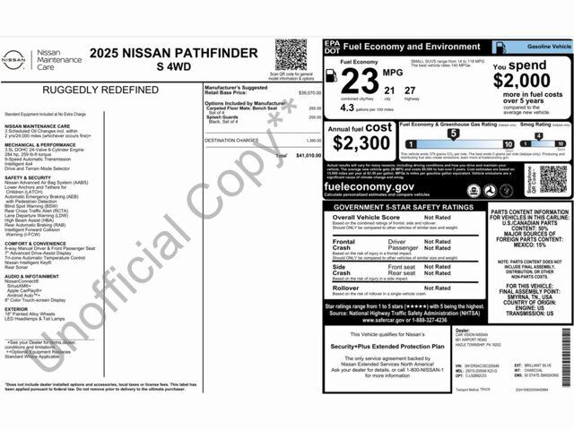 2025 nissan pathfinder s