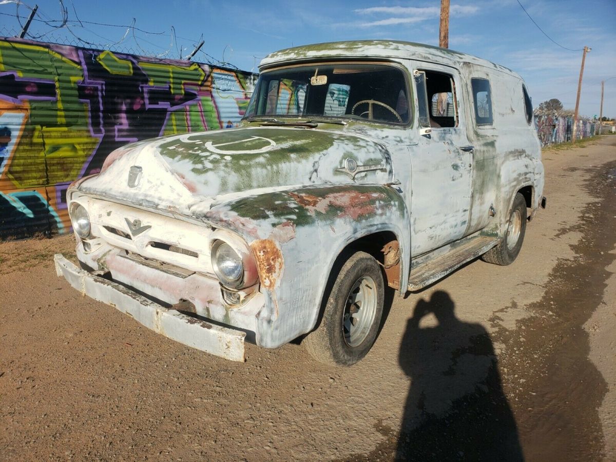 1956 f-100 ford panel truck cool old school original v-8 4-speed price reduced !